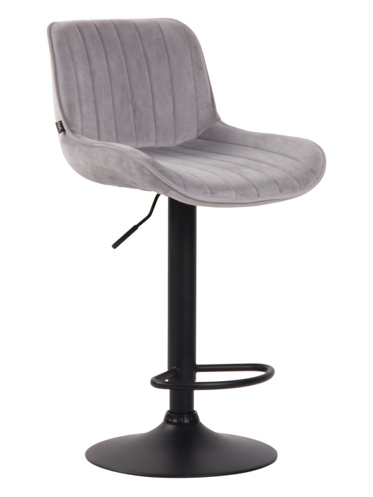 Taburete de bar Lentini terciopelo, gris