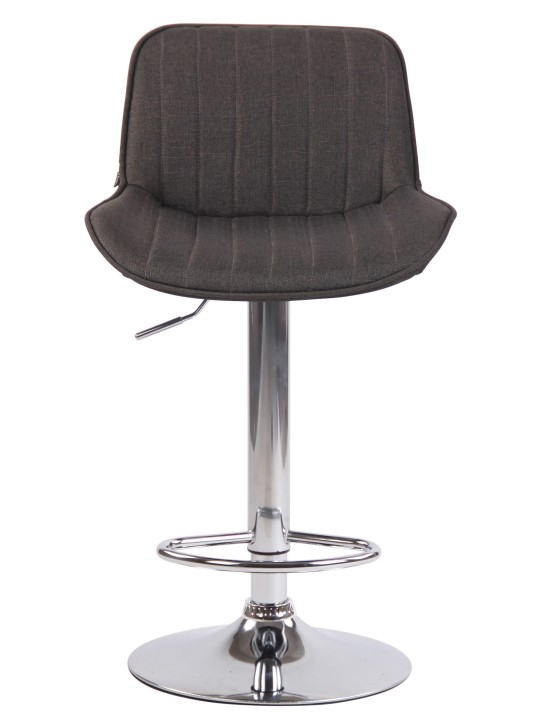 Taburete de bar Lentini tela cromo, gris oscuro