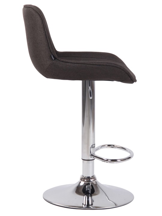 Taburete de bar Lentini tela cromo, gris oscuro