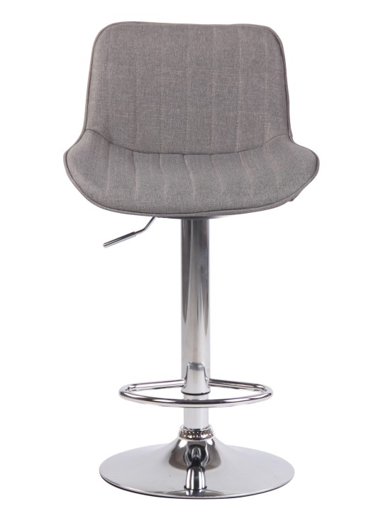 Taburete de bar Lentini tela cromo, gris