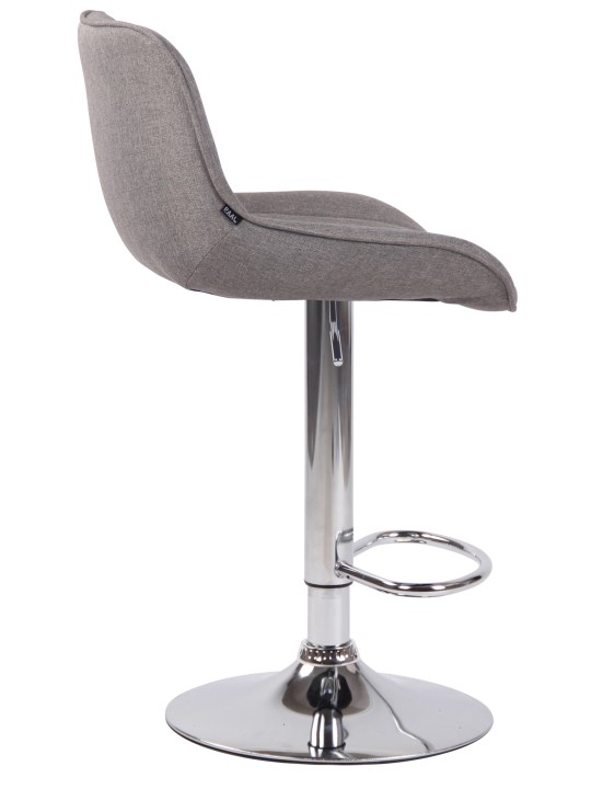 Taburete de bar Lentini tela cromo, gris