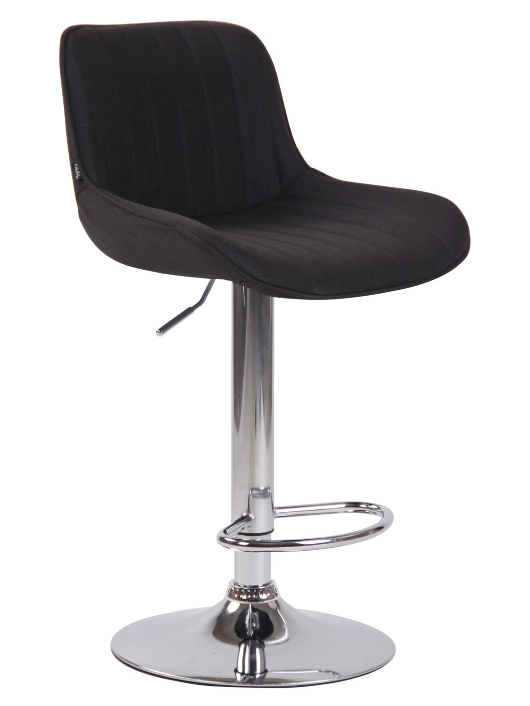 Taburete de bar Lentini tela cromo, negro
