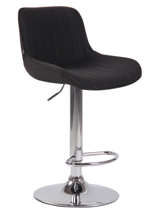 Taburete de bar Lentini tela cromo, negro