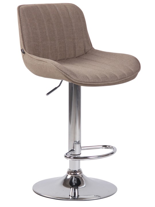 Taburete de bar Lentini tela cromo, taupe