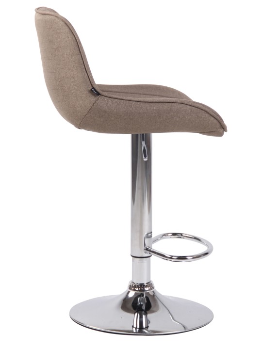 Taburete de bar Lentini tela cromo, taupe