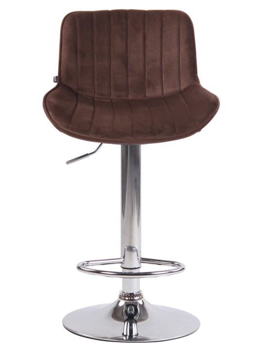 Taburete de bar Lentini terciopelo cromado, marrón