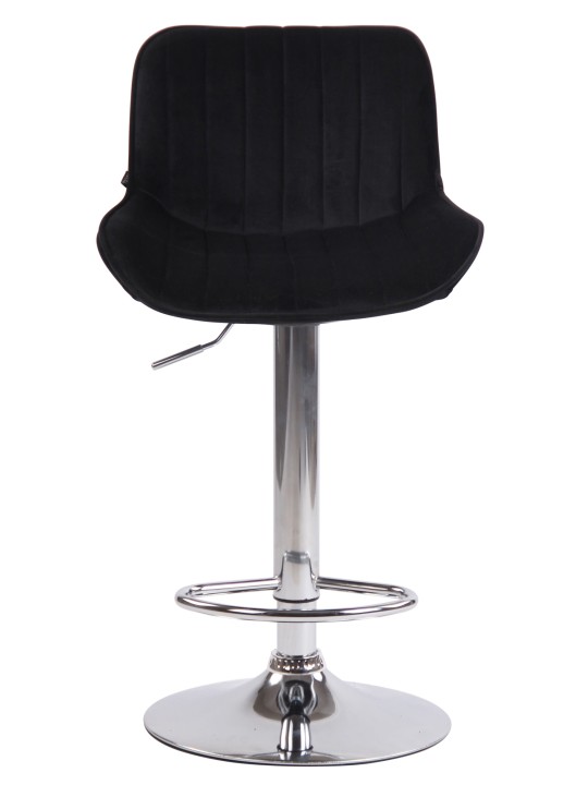 Taburete de bar Lentini terciopelo cromado, negro