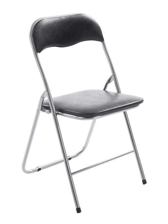 Silla plegable Félix, negro/plata