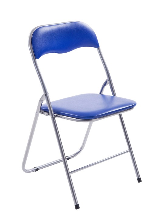 Silla plegable Félix, azul/plata
