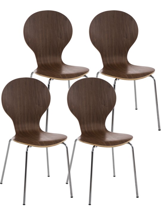 Juego de 4 sillas de visita Diego, nogal