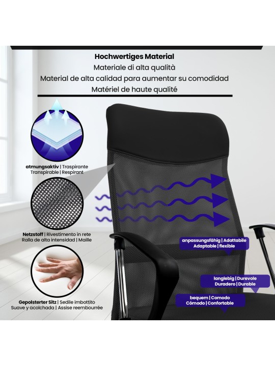 Silla de oficina Washington, negro