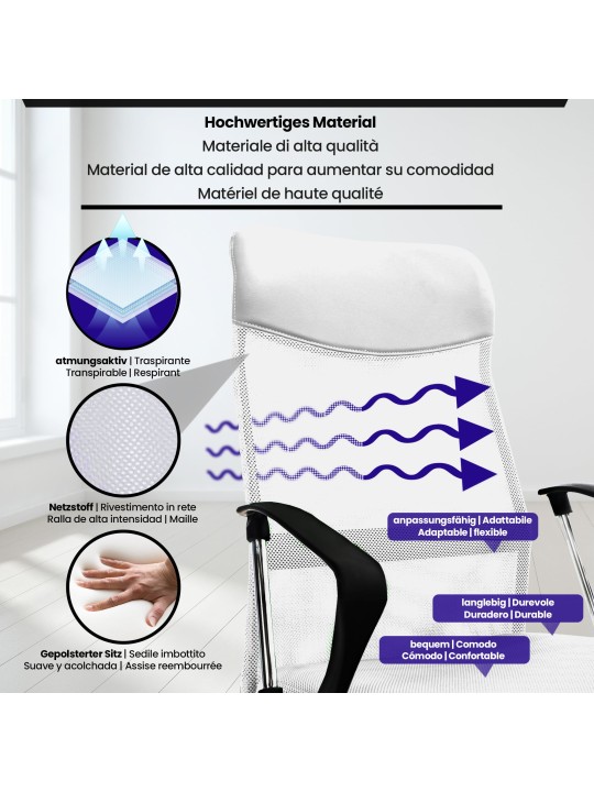 Silla de oficina Washington, blanco