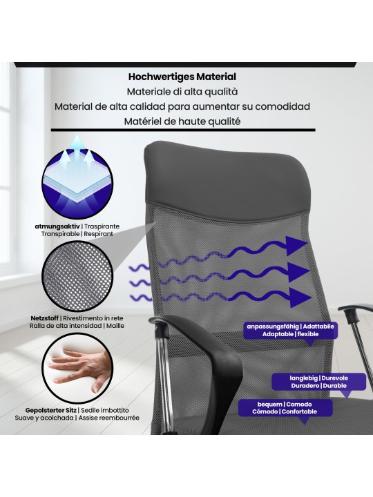 Silla de oficina Washington, gris