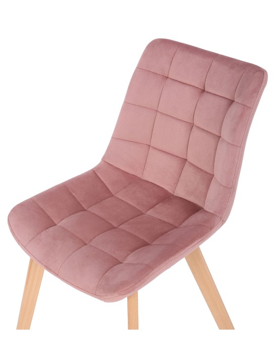 Silla de comedor Passaic terciopelo, rosa