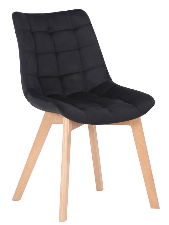 Silla de comedor Passaic terciopelo, negro