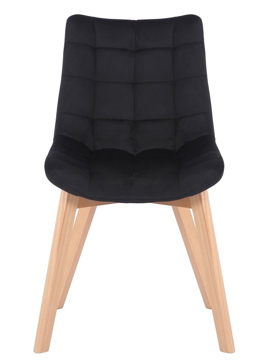 Silla de comedor Passaic terciopelo, negro