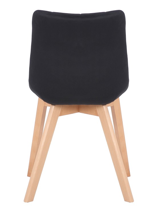 Silla de comedor Passaic terciopelo, negro