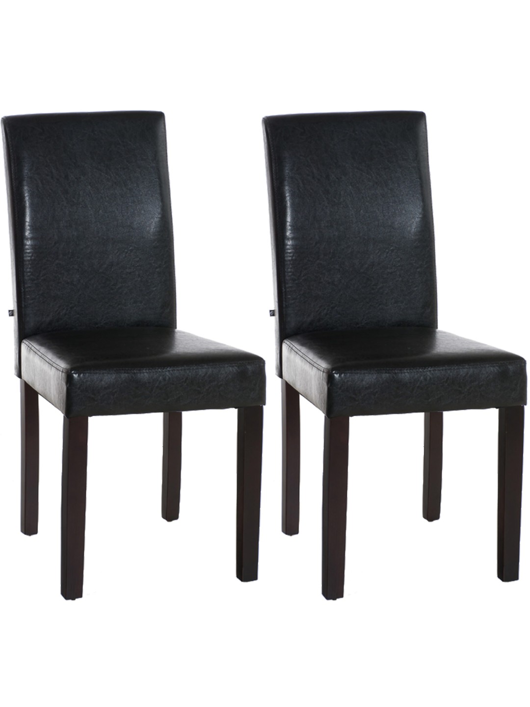 Juego de 2 sillas de comedor Ina oscuro, marrón