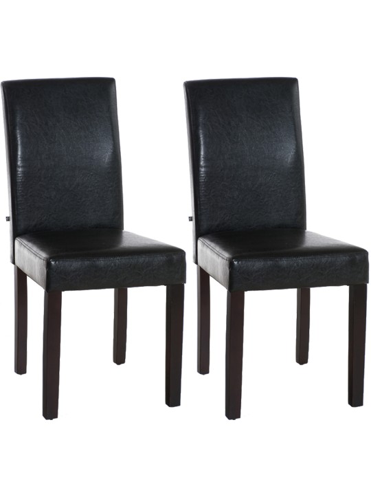 Juego de 2 sillas de comedor Ina oscuro, marrón