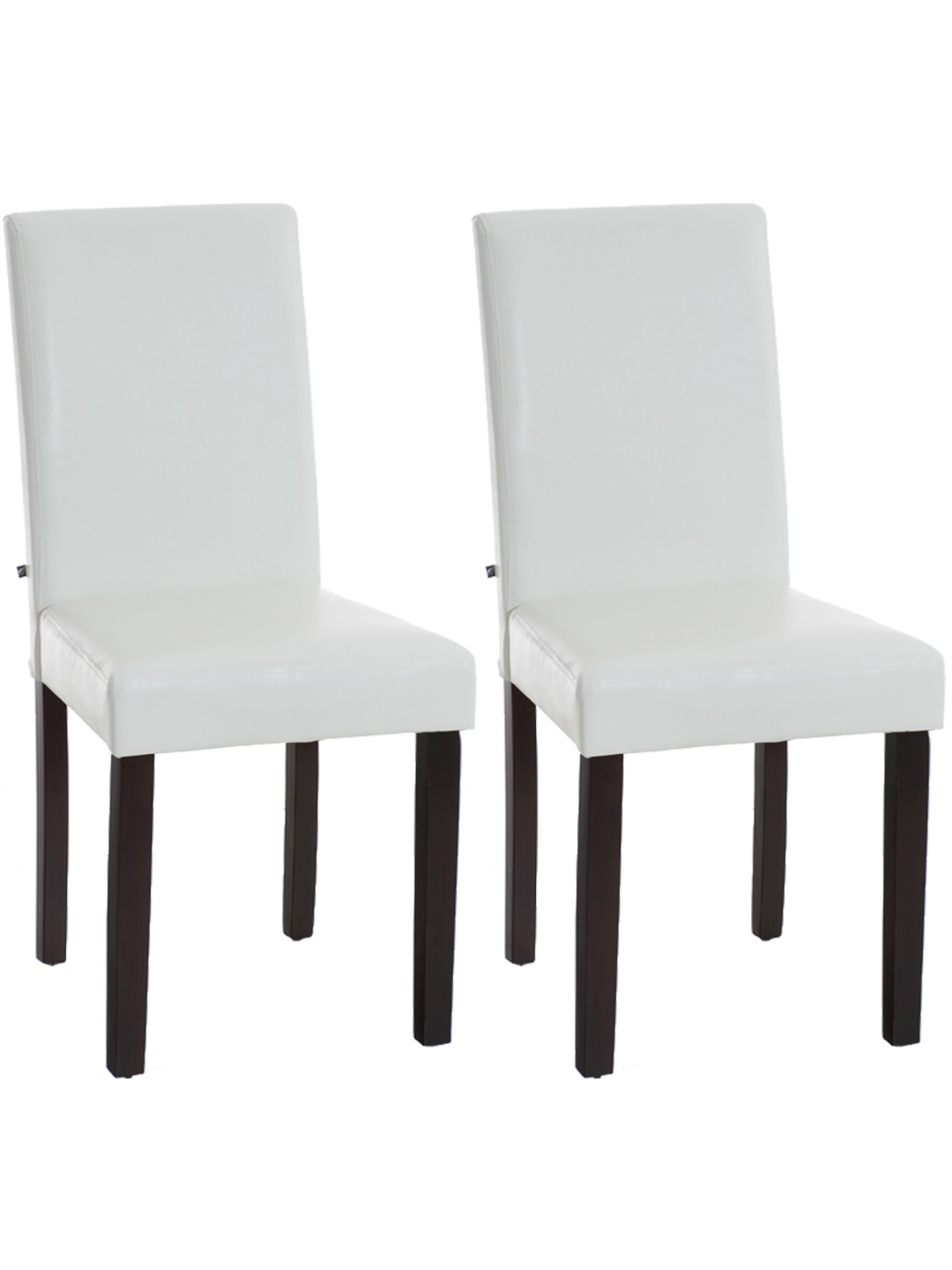 Juego de 2 sillas de comedor Ina marrón oscuro, blanco