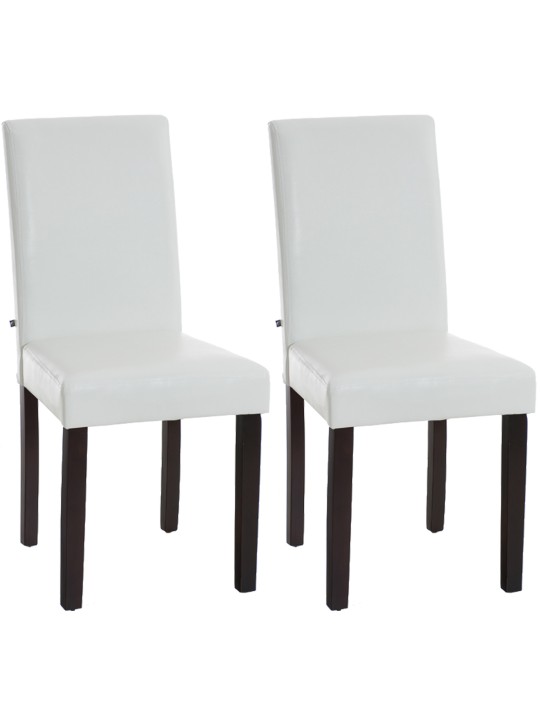 Juego de 2 sillas de comedor Ina marrón oscuro, blanco