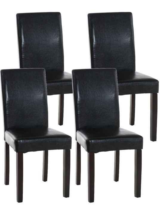 Juego de 4 sillas de comedor Ina marrón oscuro, negro Juego de 4 sillas de comedor Ina marrón oscuro, negro