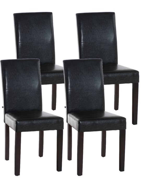 Juego de 4 sillas de comedor Ina oscuro, marrón
