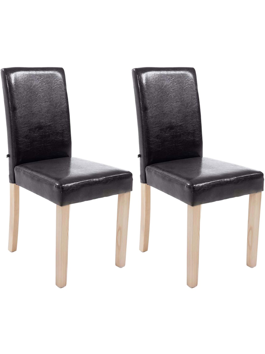 Conjunto de 2 sillas de comedor Ina natura, marrón