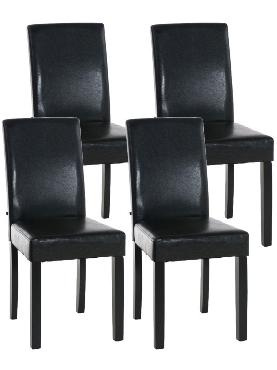 Juego de 4 sillas de comedor Ina, marrón