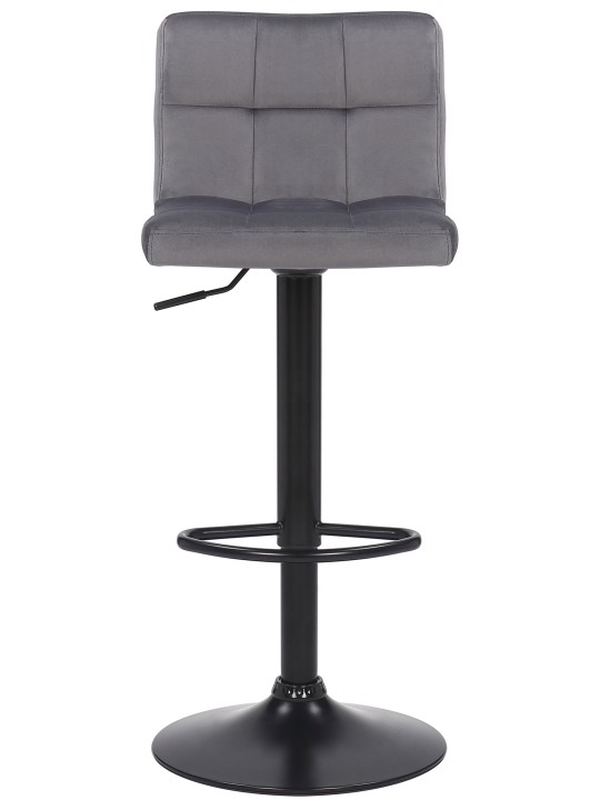 Juego de 2 taburetes de bar Feni terciopelo, gris