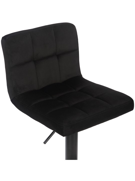 Juego de 2 taburetes de bar Feni terciopelo, negro Juego de 2 taburetes de bar Feni terciopelo, negro