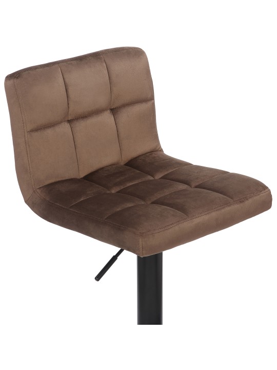 Juego de 2 taburetes de bar Feni terciopelo, marrón