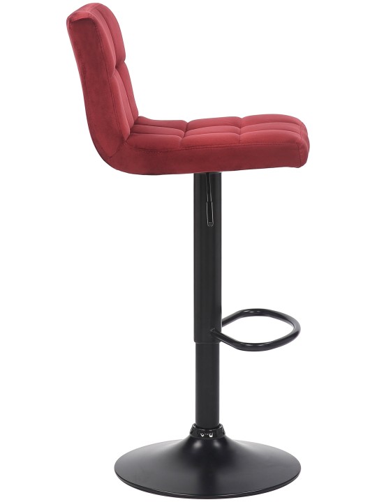 Juego de 2 taburetes de bar Feni terciopelo, rojo