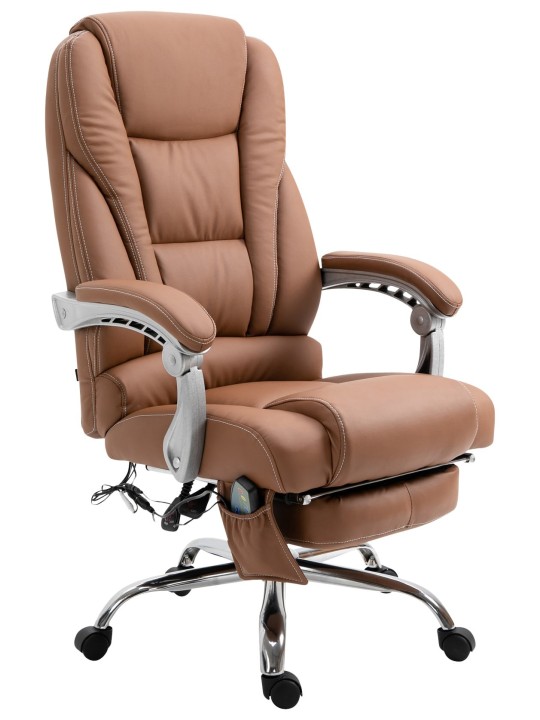 Silla de oficina Pacific con función de masaje, marrón claro