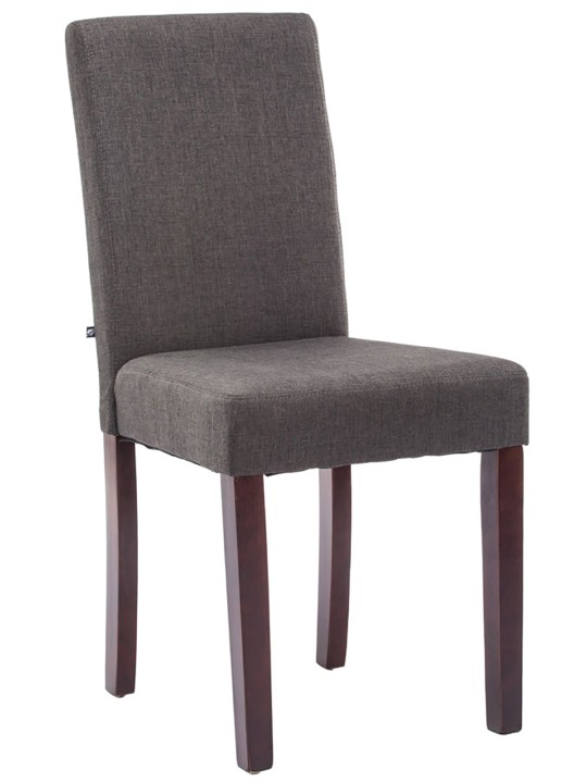 Silla de comedor Ina tela capuchino, gris oscuro