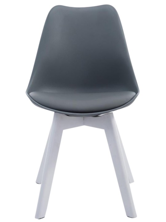 Juego de 4 sillas para visitas Borneo V2 de cuero artificial, gris