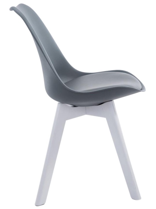 Juego de 4 sillas para visitas Borneo V2 de cuero artificial, gris