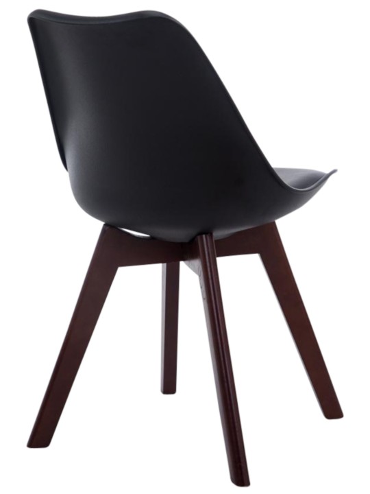 Juego de 4 sillas de visita Borneo V2 nogal ecopiel, negro