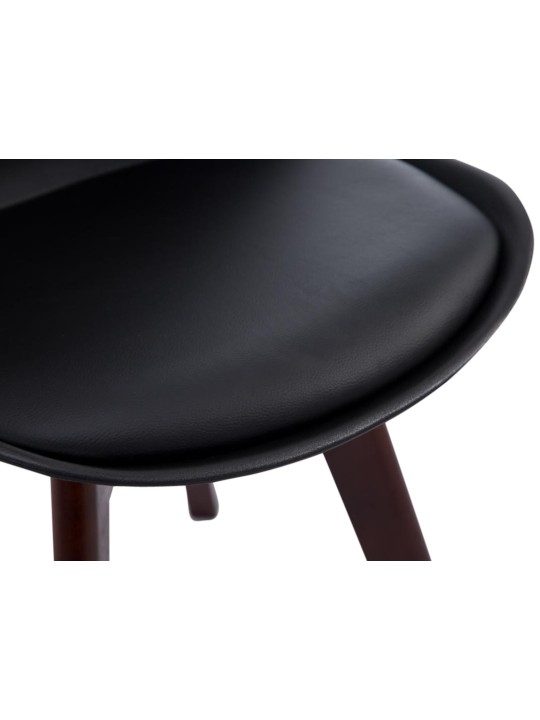 Juego de 4 sillas de visita Borneo V2 nogal ecopiel, negro