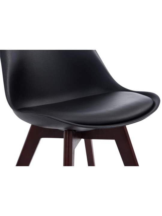 Juego de 4 sillas de visita Borneo V2 nogal ecopiel, negro