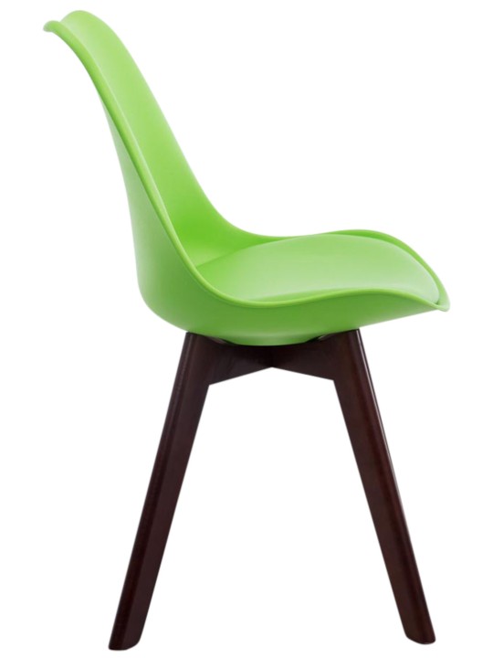 Juego de 4 sillas de visita Borneo V2 nogal ecopiel, verde