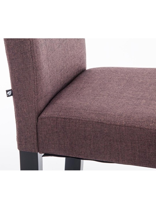 Juego de 2 sillas de comedor Ina tela, marrón