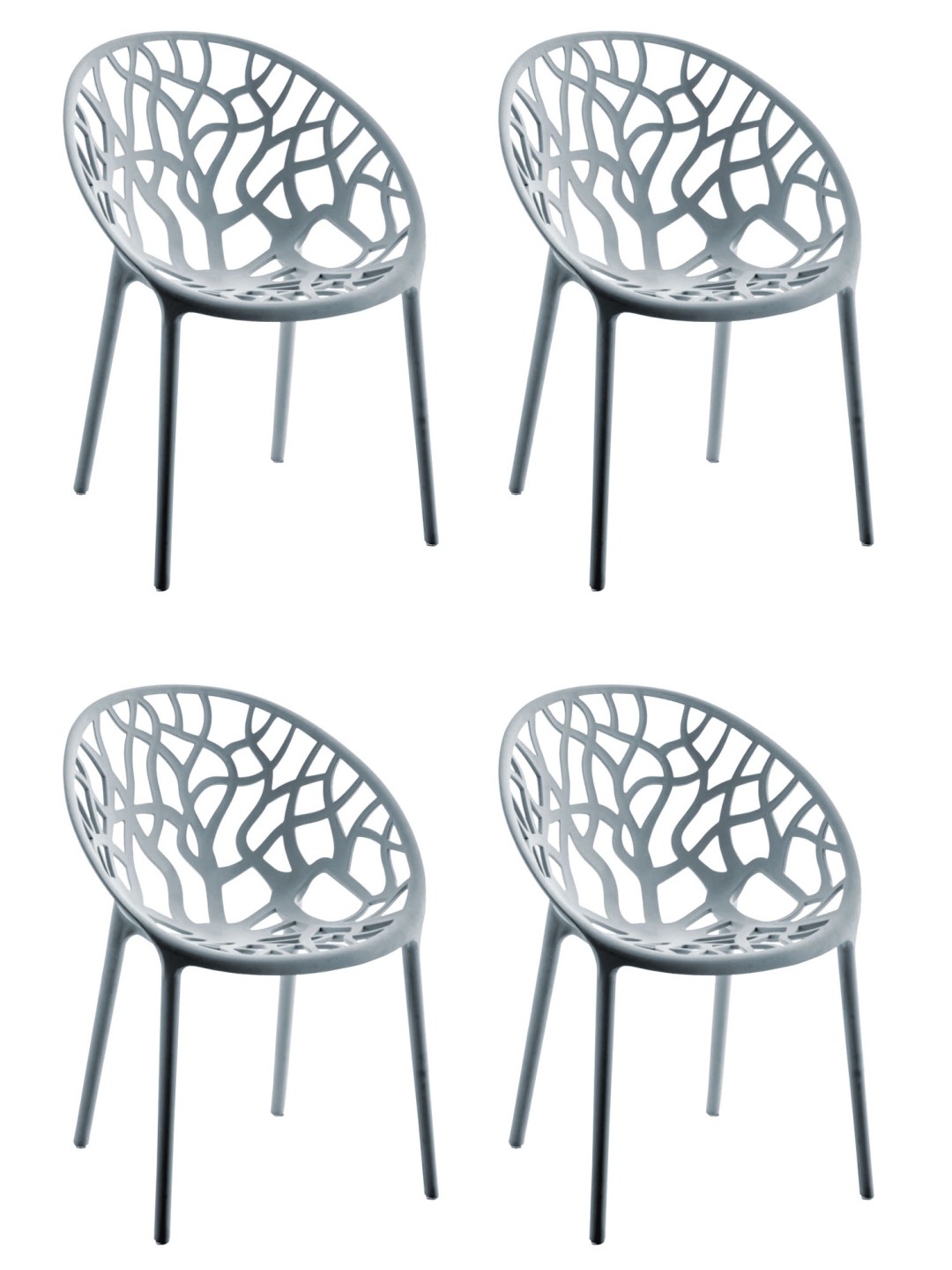 Conjunto de 4 sillas Esperanza, gris