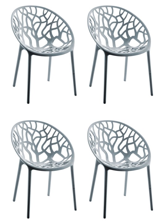 Conjunto de 4 sillas Esperanza, gris Conjunto de 4 sillas Esperanza, gris