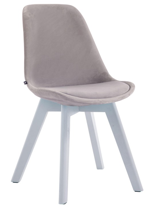 Juego de 4 sillas de visita Borneo V2 terciopelo, gris