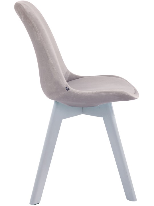 Juego de 4 sillas de visita Borneo V2 terciopelo, gris