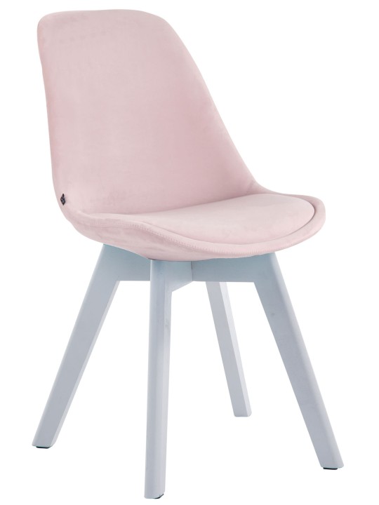 Juego de 4 sillas de visita Borneo V2 terciopelo, rosa Juego de 4 sillas de visita Borneo V2 terciopelo, rosa