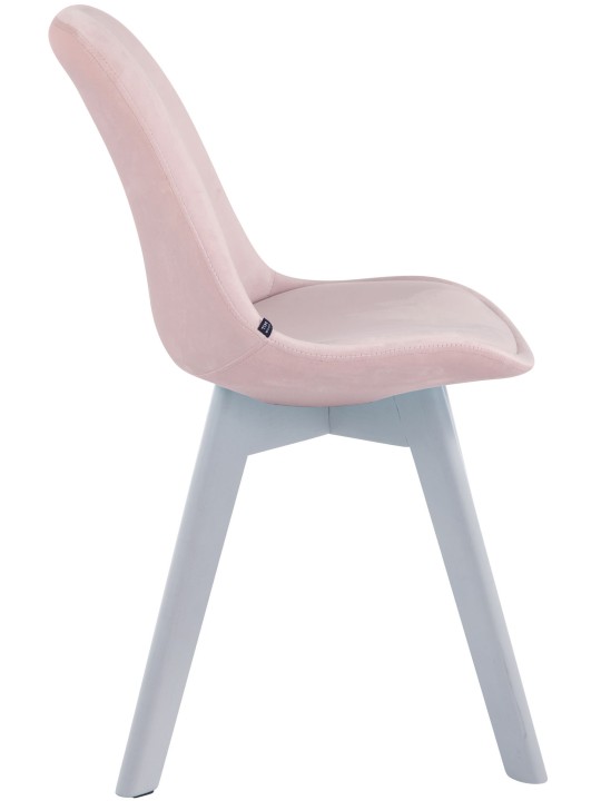 Juego de 4 sillas de visita Borneo V2 terciopelo, rosa Juego de 4 sillas de visita Borneo V2 terciopelo, rosa