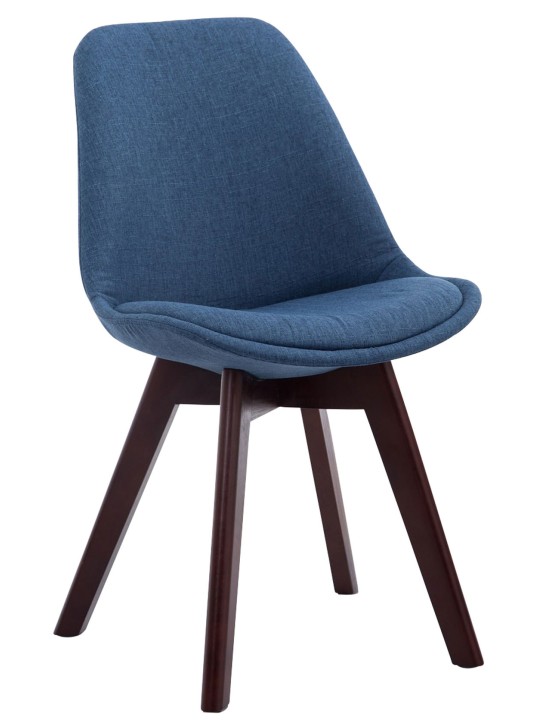Juego de 4 sillas de visita Borneo V2 tela nogal, azul