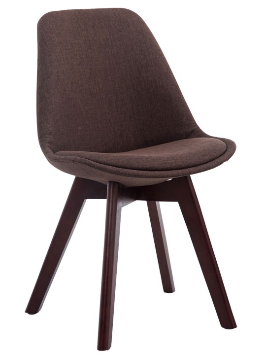 Juego de 4 sillas de visita Borneo V2 tela nogal, marrón